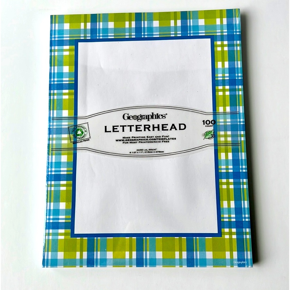🔥Clearance Vtg NIP Geographic Letterhead Fun Designed Premium Paper 100 Count